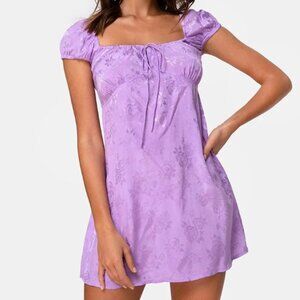 Motel Rocks Gaval Mini Dress in Satin Rose Lilac